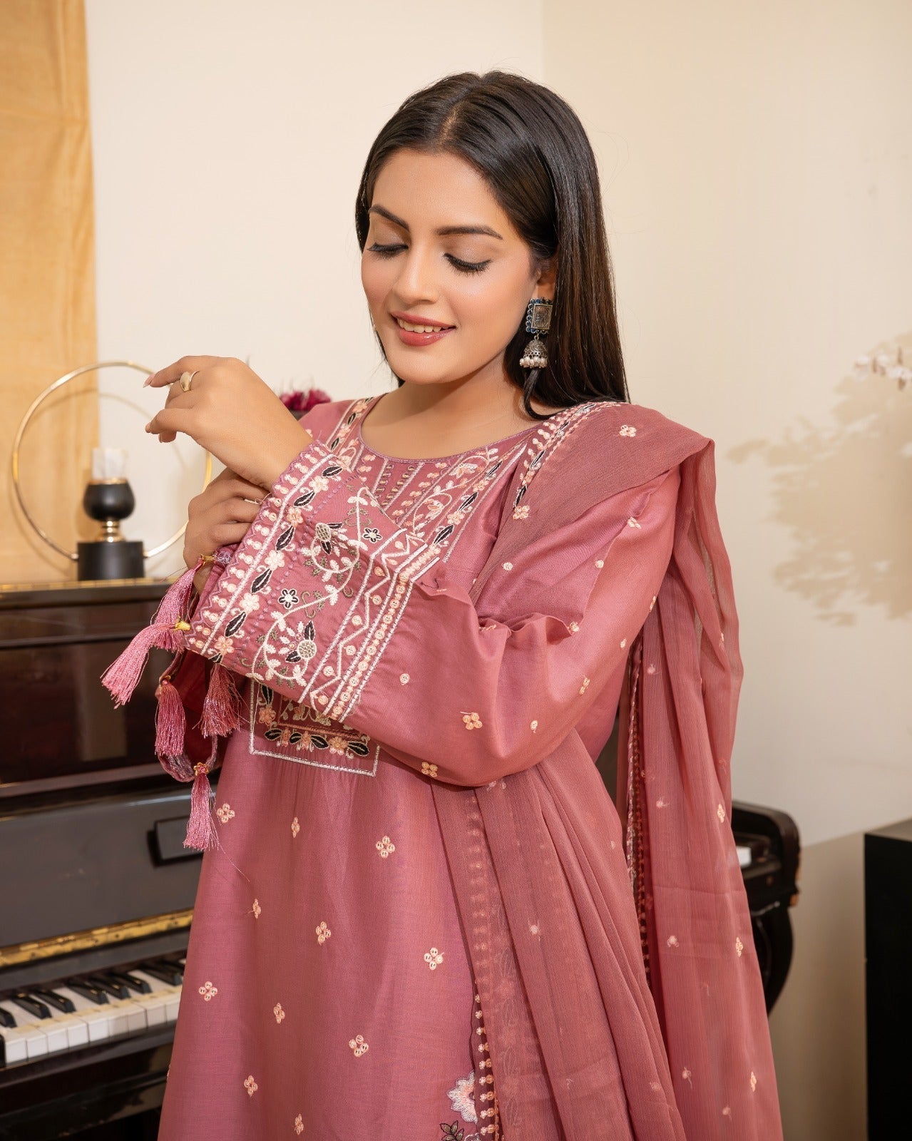 DUSTY ROSE EMBROIDERED 3PC