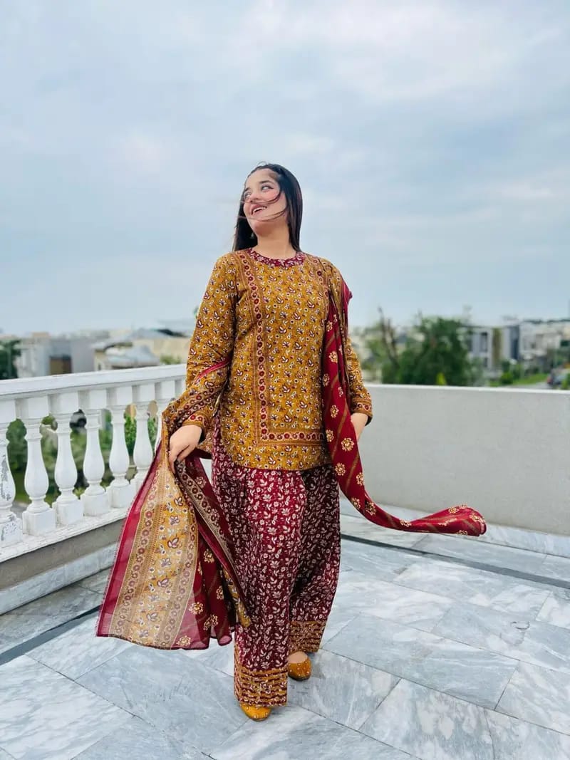 GULNAAR 3PC SUIT WITH FARSI SALWAR